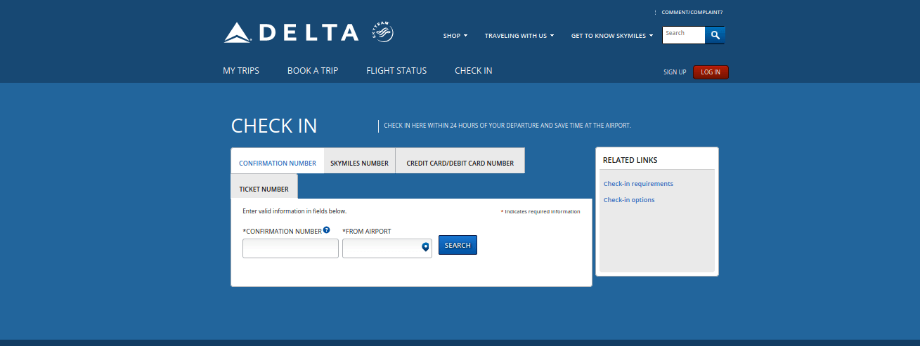 Delta Check in | delta airlines check in | delta flight check in